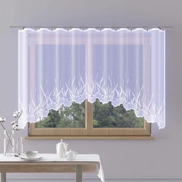 Hotová záclona alebo balkónový komplet, IGNIS, biela 180 x 250 cm