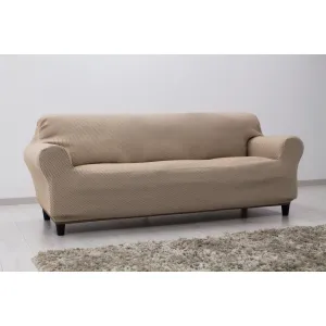 Poťah na sedačku obojstranný elastický, Irpin, béžový dvojkreslo 140 x 180 cm