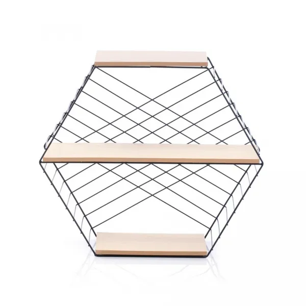 Homede Polica Hexagon Alva prírodná, 51 x 17 x 45 cm