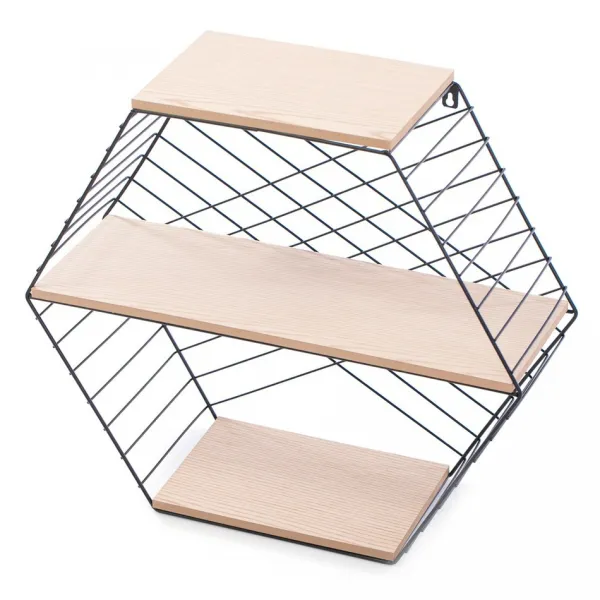 Homede Polica Hexagon Alva prírodná, 51 x 17 x 45 cm