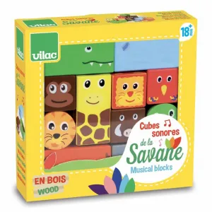 Vilac Drevené kocky SAVANAH so zvukom