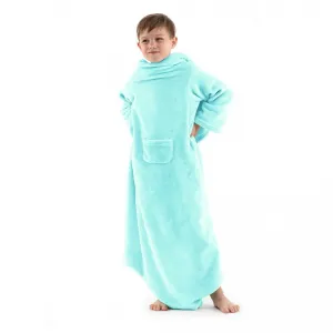 Detská deka s rukávmi DecoKing Lazy tyrkysová, velikost 90x105