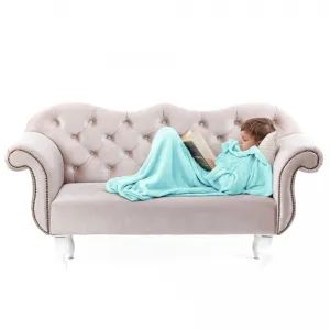 Detská deka s rukávmi DecoKing Lazy tyrkysová, velikost 90x105