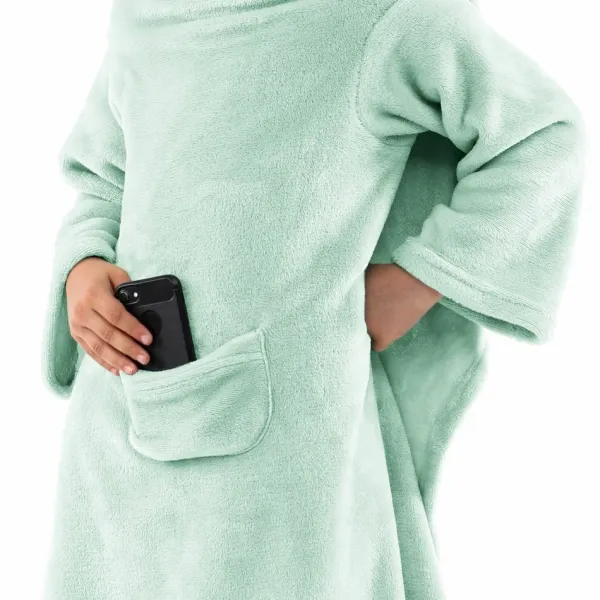 Detská deka s rukávmi DecoKing Lazy mätová, velikost 90x105