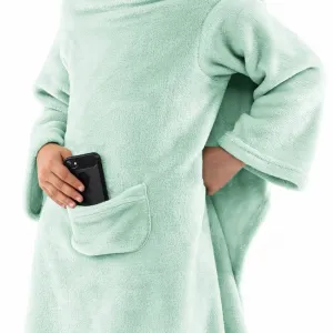 Detská deka s rukávmi DecoKing Lazy mätová, velikost 90x105