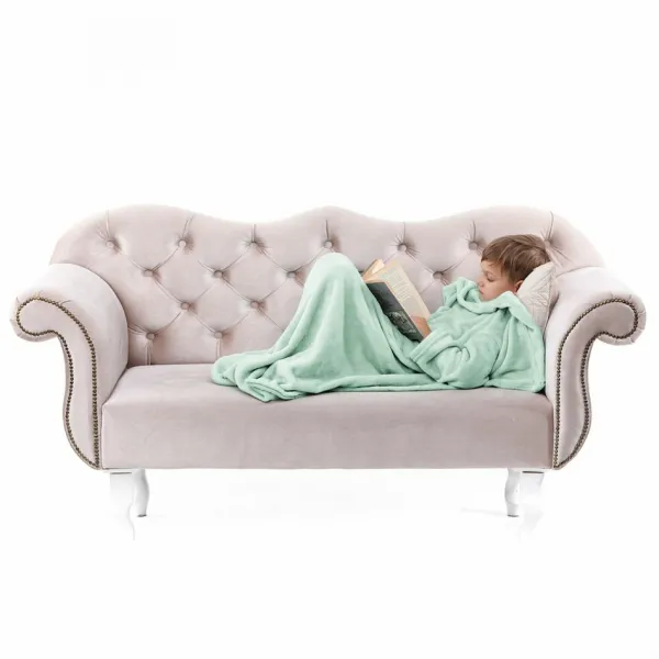 Detská deka s rukávmi DecoKing Lazy mätová, velikost 90x105
