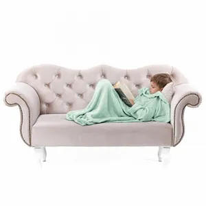 Detská deka s rukávmi DecoKing Lazy mätová, velikost 90x105