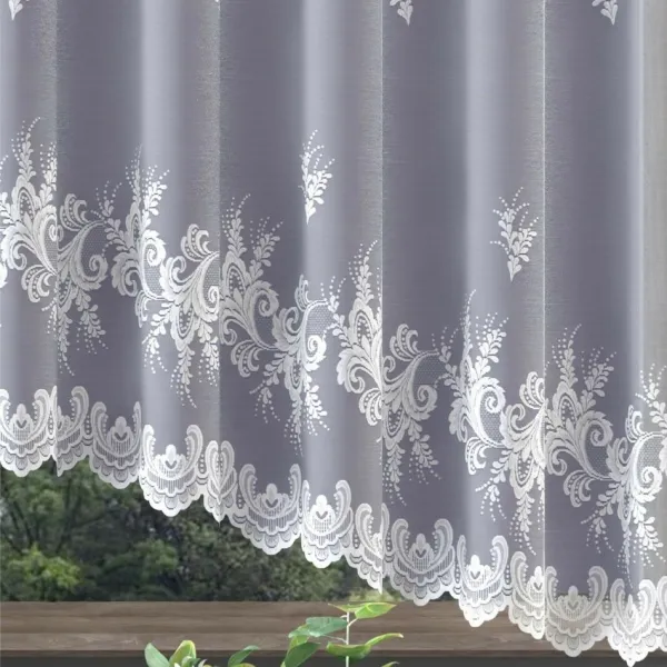 Hotová záclona alebo balkónový komplet, Luisa, biela 350 x 180 cm