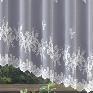 Hotová záclona alebo balkónový komplet, Luisa, biela 350 x 180 cm