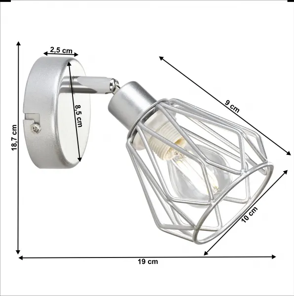 Nástenná lampa OKIRA TYP 2 Tempo Kondela Strieborná