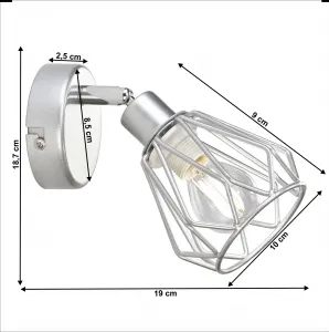 Nástenná lampa OKIRA TYP 2 Tempo Kondela Strieborná