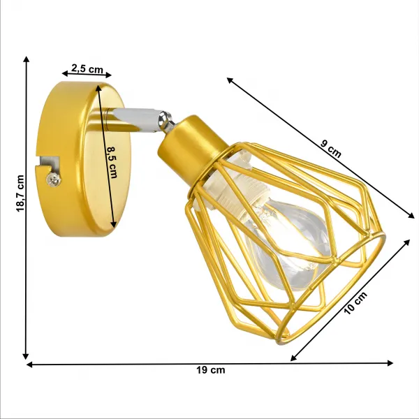Nástenná lampa OKIRA TYP 2 Tempo Kondela Zlatá