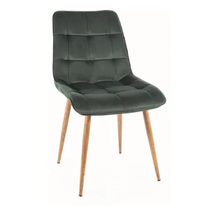 Signal Jedálenská stolička CHIC D VELVET | drevené nohy Farba: Čierna / Bluvel 19