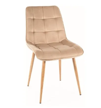 Signal Jedálenská stolička CHIC D VELVET | drevené nohy Farba: Čierna / Bluvel 19