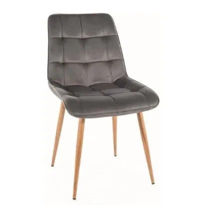 Signal Jedálenská stolička CHIC D VELVET | drevené nohy Farba: Čierna / Bluvel 19