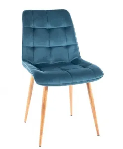 Signal Jedálenská stolička CHIC D VELVET | drevené nohy Farba: Čierna / Bluvel 19
