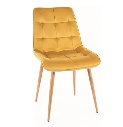 Signal Jedálenská stolička CHIC D VELVET | drevené nohy Farba: Čierna / Bluvel 19