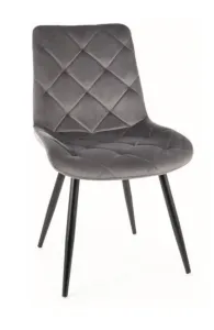 Signal Jedálenská stolička RALPH VELVET Farba: Čierna / Bluvel 19