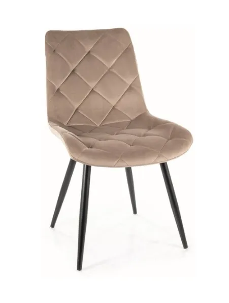Signal Jedálenská stolička RALPH VELVET Farba: Čierna / Bluvel 19