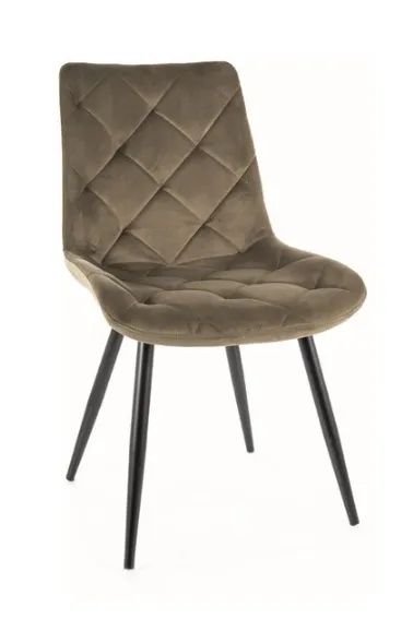 Signal Jedálenská stolička RALPH VELVET Farba: Čierna / Bluvel 19