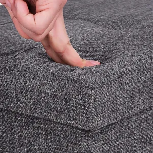 SONGMICS Úložný sedací box čalúnený skladací 76x38 cm tmavosivý