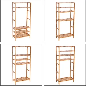 SONGMICS Bambusový regál 5 políc prírodný 60x130 cm