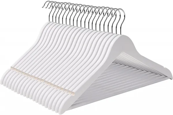 SONGMICS Drevené ramienko 44 cm biele 50 ks