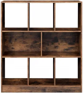 SONGMICS Regál 3 police retro dizajn 86 x94 cm hnedý