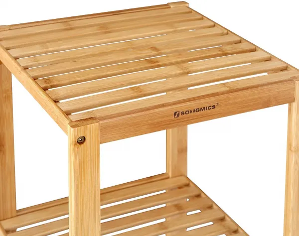 SONGMICS Bambusový regál 5 políc prírodný 33x146 cm