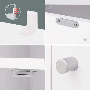 SONGMICS Knižnica s dvierkami LBC33WT, biela