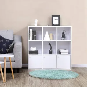 SONGMICS Knižnica s dvierkami LBC33WT, biela