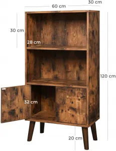 SONGMICS Knižnica retro dizajn 60x120cm hnedá