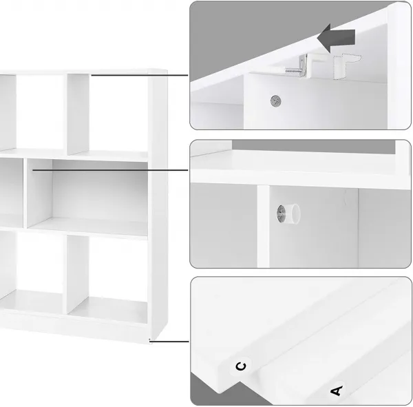 SONGMICS Knihovna LBC52WT, biela