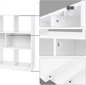 SONGMICS Knihovna LBC52WT, biela