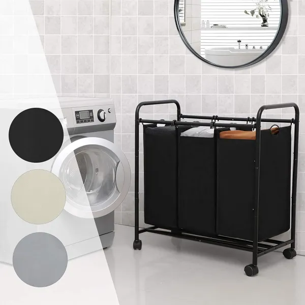 SONGMICS Kôš na bielizeň LEE 3x44 L čierny