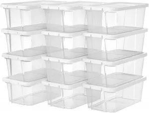 SONGMICS Univerzálny transparentný stohovateľný úložný box 12 ks