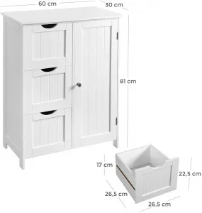 Kúpeľňová skriňa VASAGLE Bety biela