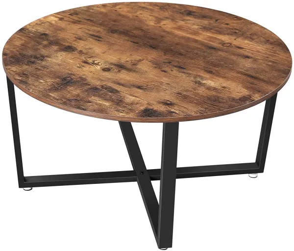 VASAGLE Konferenčný stolík okrúhly industriálny 88 cm