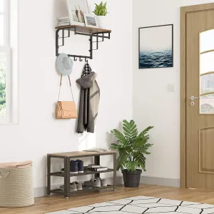 VASAGLE Sedacie botník svetlé drevo 73 x 45 x 30 cm