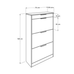 Hanah Home Botník Doel 75x128 cm orech