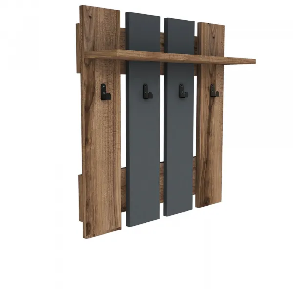 Hanah Home Nástenný vešiak Mita 70 cm hnedý/čierny