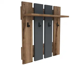 Hanah Home Nástenný vešiak Mita 70 cm hnedý/čierny