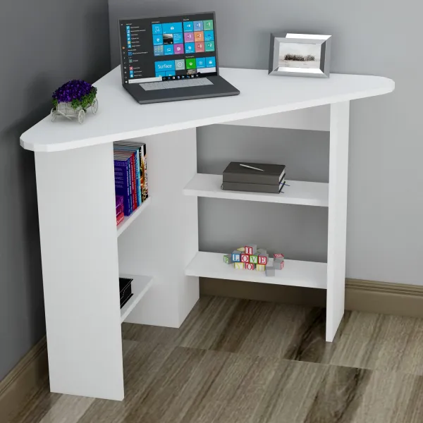 Hanah Home Rohový písací stôl Cor biely