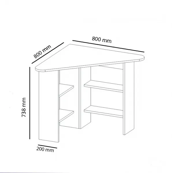 Hanah Home Rohový písací stôl Cor biely