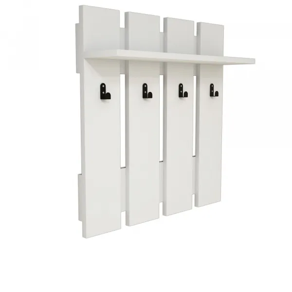 Hanah Home Nástenný vešiak s policou Carina 70 cm biely