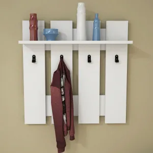 Hanah Home Nástenný vešiak s policou Carina 70 cm biely