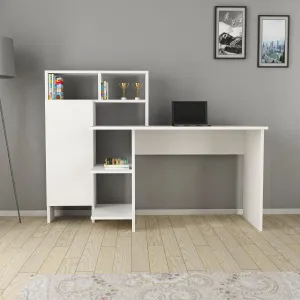 Hanah Home Písací stôl s regálom Bugra biely