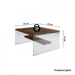 ASIR Konferenčný stolík GLASS orech