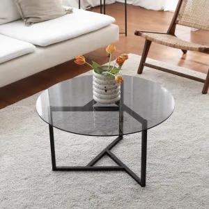 Hanah Home Konferenčný stolík Sloan 75 cm čierny