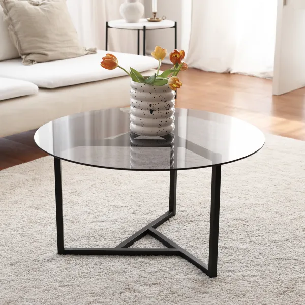 Hanah Home Konferenčný stolík Sloan 75 cm čierny